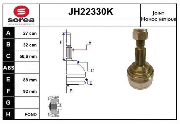 SNRA JH22330K CV joint JH22330K