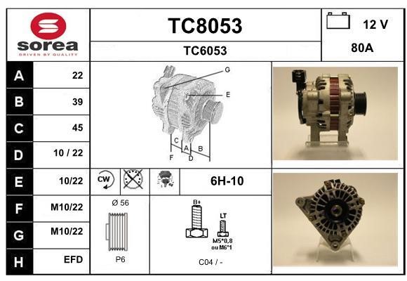 SNRA TC8053 Alternator TC8053