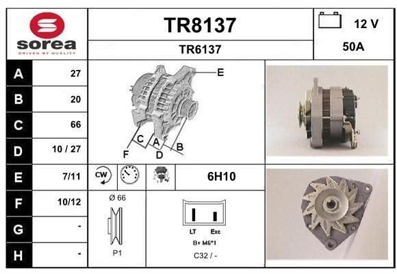 SNRA TR8137 Alternator TR8137