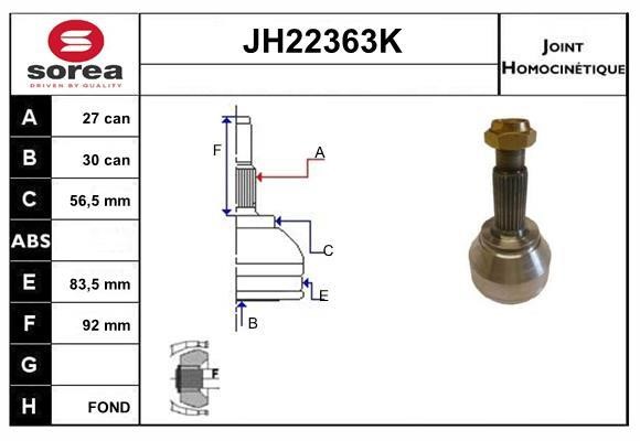 SNRA JH22363K CV joint JH22363K