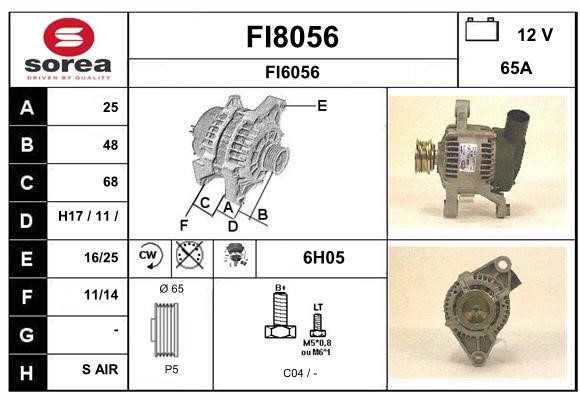 SNRA FI8056 Alternator FI8056
