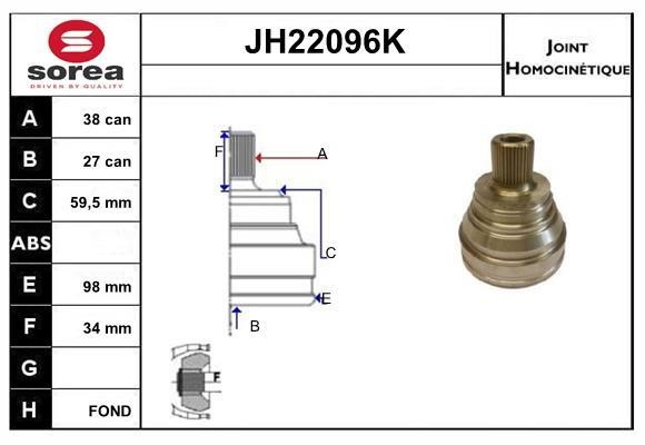 SNRA JH22096K CV joint JH22096K