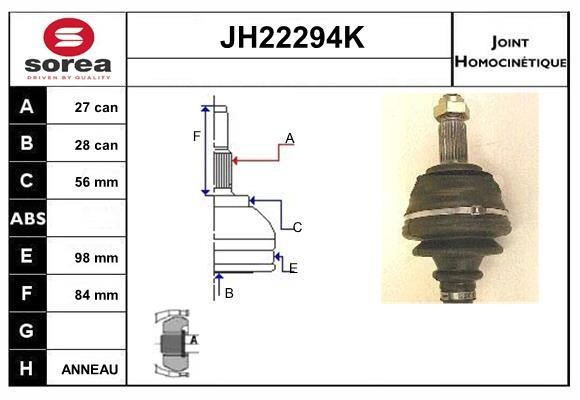 SNRA JH22294K CV joint JH22294K