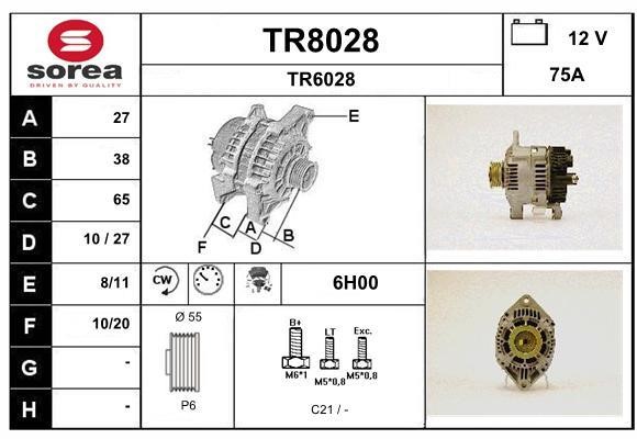SNRA TR8028 Alternator TR8028
