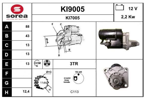 SNRA KI9005 Starter KI9005