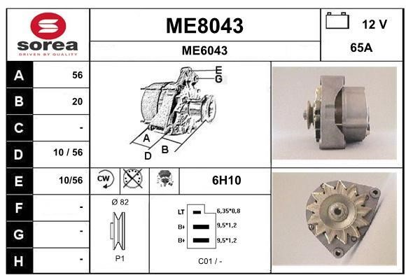 SNRA ME8043 Alternator ME8043
