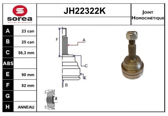 SNRA JH22322K CV joint JH22322K