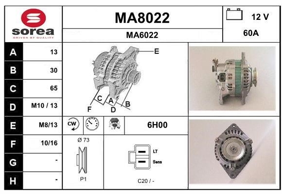SNRA MA8022 Alternator MA8022