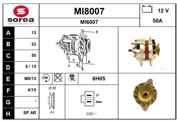 SNRA MI8007 Alternator MI8007
