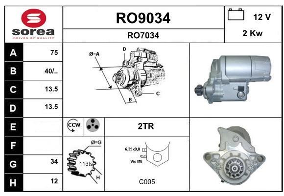 SNRA RO9034 Starter RO9034