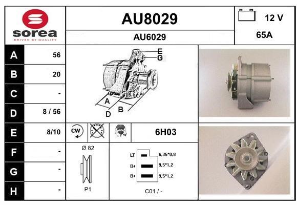 SNRA AU8029 Alternator AU8029