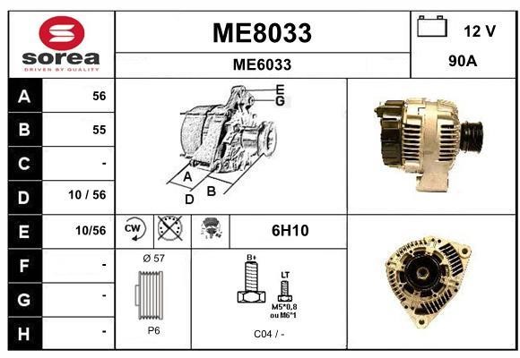 SNRA ME8033 Alternator ME8033
