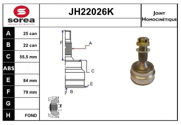 SNRA JH22026K CV joint JH22026K