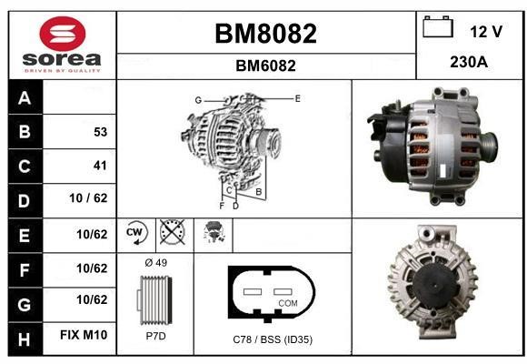 SNRA BM8082 Alternator BM8082
