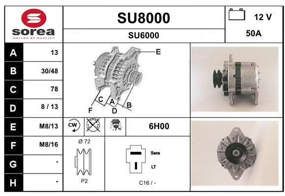 SNRA SU8000 Alternator SU8000