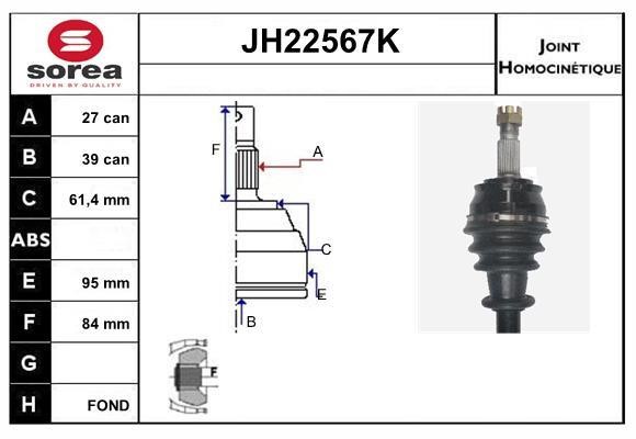 SNRA JH22567K Joint Kit, drive shaft JH22567K