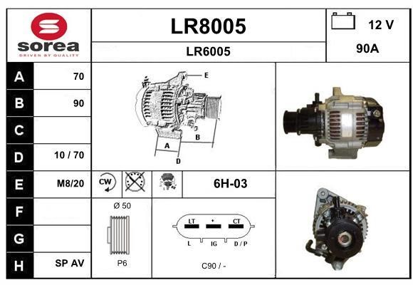 SNRA LR8005 Alternator LR8005