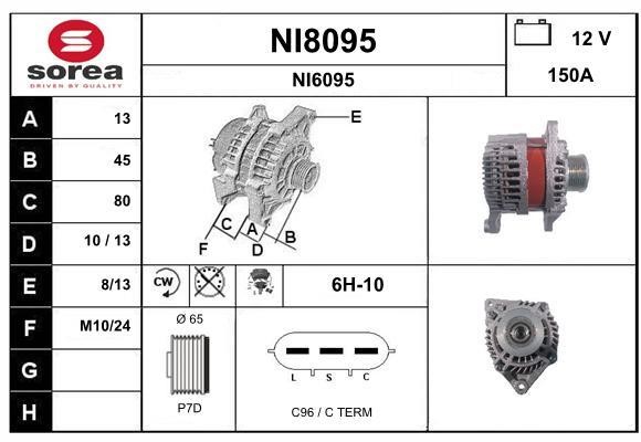 SNRA NI8095 Alternator NI8095