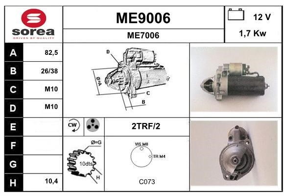 SNRA ME9006 Starter ME9006