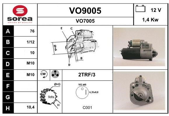 SNRA VO9005 Starter VO9005