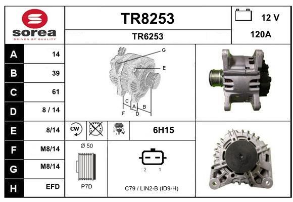 SNRA TR8253 Alternator TR8253