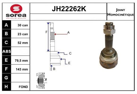 SNRA JH22262K CV joint JH22262K
