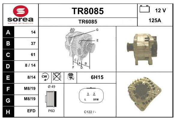 SNRA TR8085 Alternator TR8085