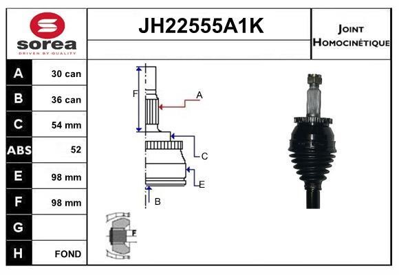 SNRA JH22555A1K Joint Kit, drive shaft JH22555A1K
