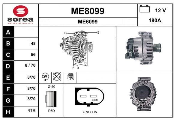 SNRA ME8099 Alternator ME8099