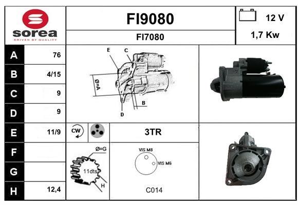 SNRA FI9080 Starter FI9080
