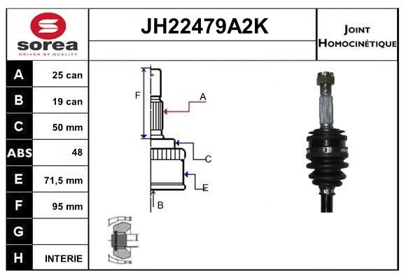 SNRA JH22479A2K Joint Kit, drive shaft JH22479A2K