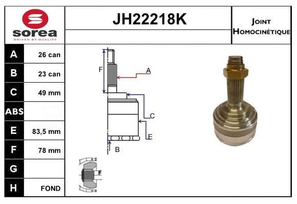 SNRA JH22218K CV joint JH22218K