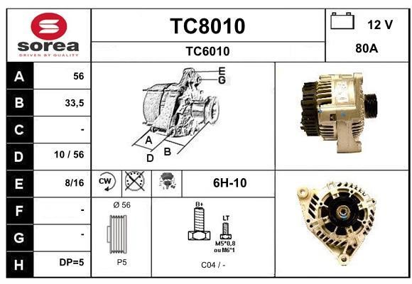 SNRA TC8010 Alternator TC8010