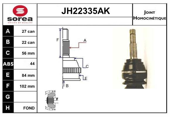 SNRA JH22335AK CV joint JH22335AK