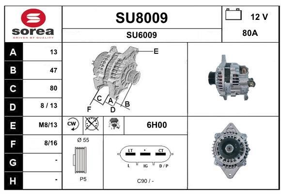 SNRA SU8009 Alternator SU8009