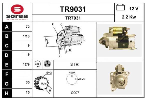 SNRA TR9031 Starter TR9031