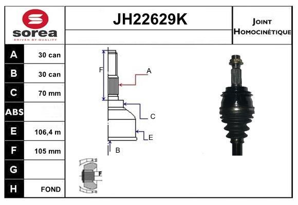 SNRA JH22629K Joint Kit, drive shaft JH22629K