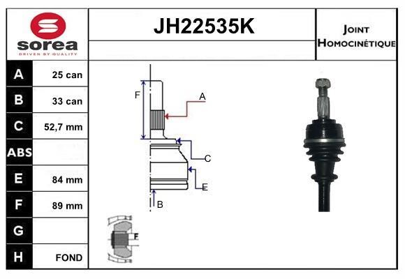 SNRA JH22535K CV joint JH22535K