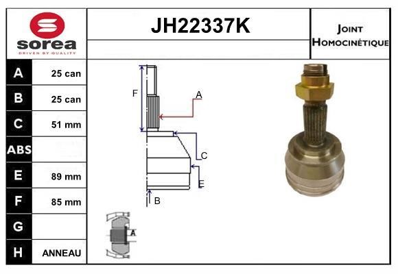 SNRA JH22337K CV joint JH22337K