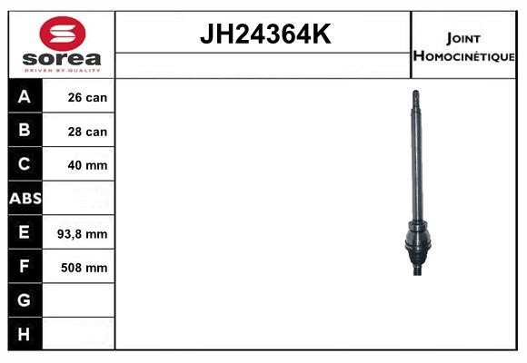 SNRA JH24364K Joint kit, drive shaft JH24364K