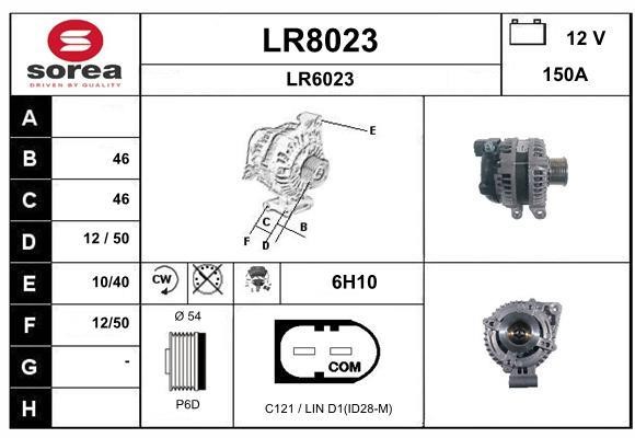 SNRA LR8023 Alternator LR8023