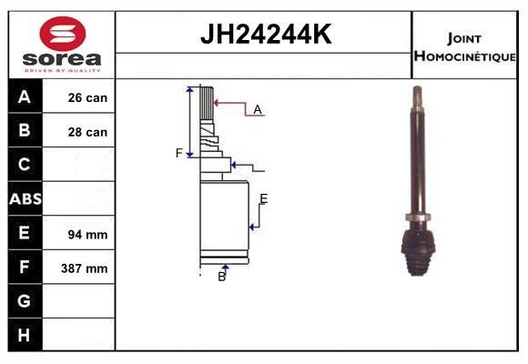 SNRA JH24244K Joint Kit, drive shaft JH24244K