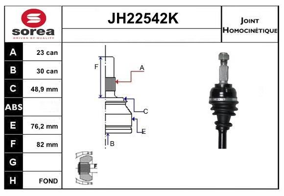 SNRA JH22542K Joint Kit, drive shaft JH22542K