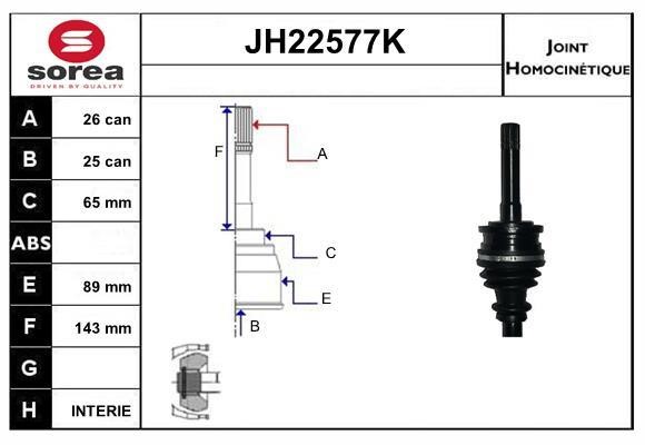 SNRA JH22577K Joint Kit, drive shaft JH22577K