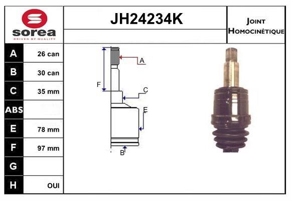 SNRA JH24234K Joint Kit, drive shaft JH24234K