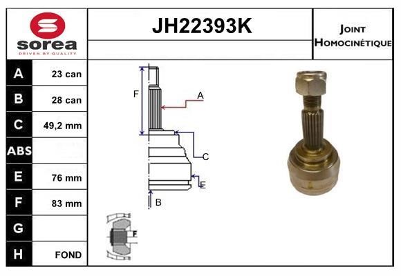 SNRA JH22393K CV joint JH22393K