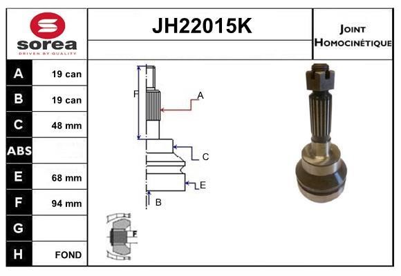 SNRA JH22015K CV joint JH22015K