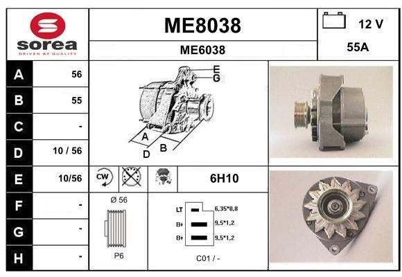 SNRA ME8038 Alternator ME8038