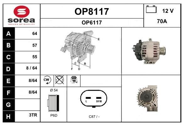SNRA OP8117 Alternator OP8117