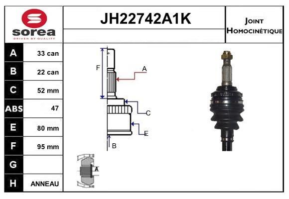 SNRA JH22742A1K Joint kit, drive shaft JH22742A1K